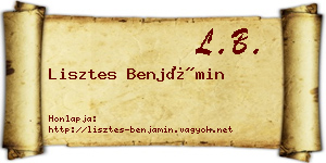 Lisztes Benjámin névjegykártya
