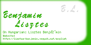 benjamin lisztes business card